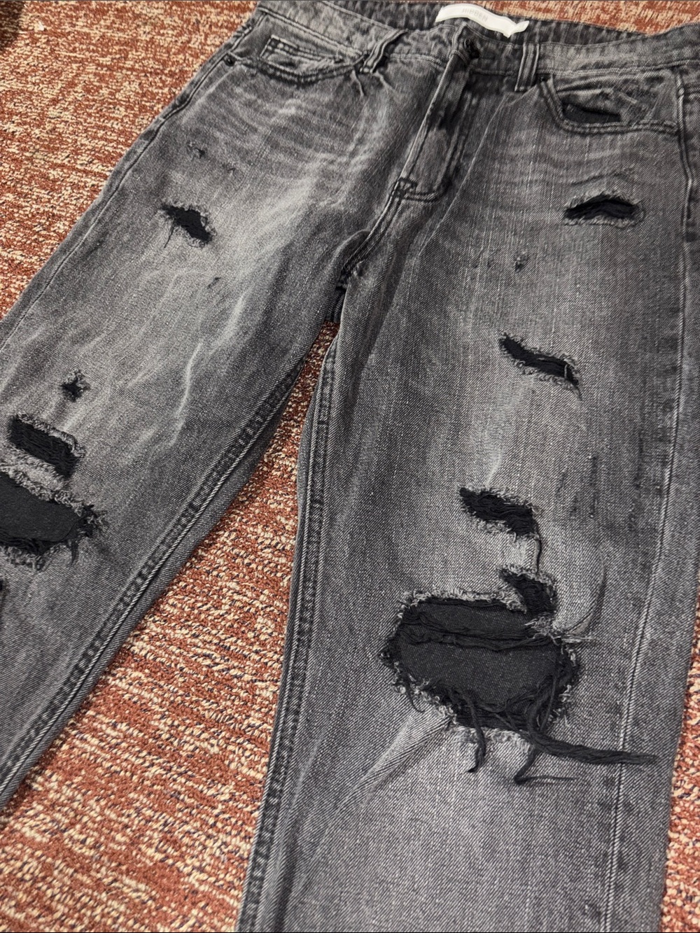 Hidden jeans wide leg crop black distressed denim tapered straight grunge 28 - Picture 4 of 14